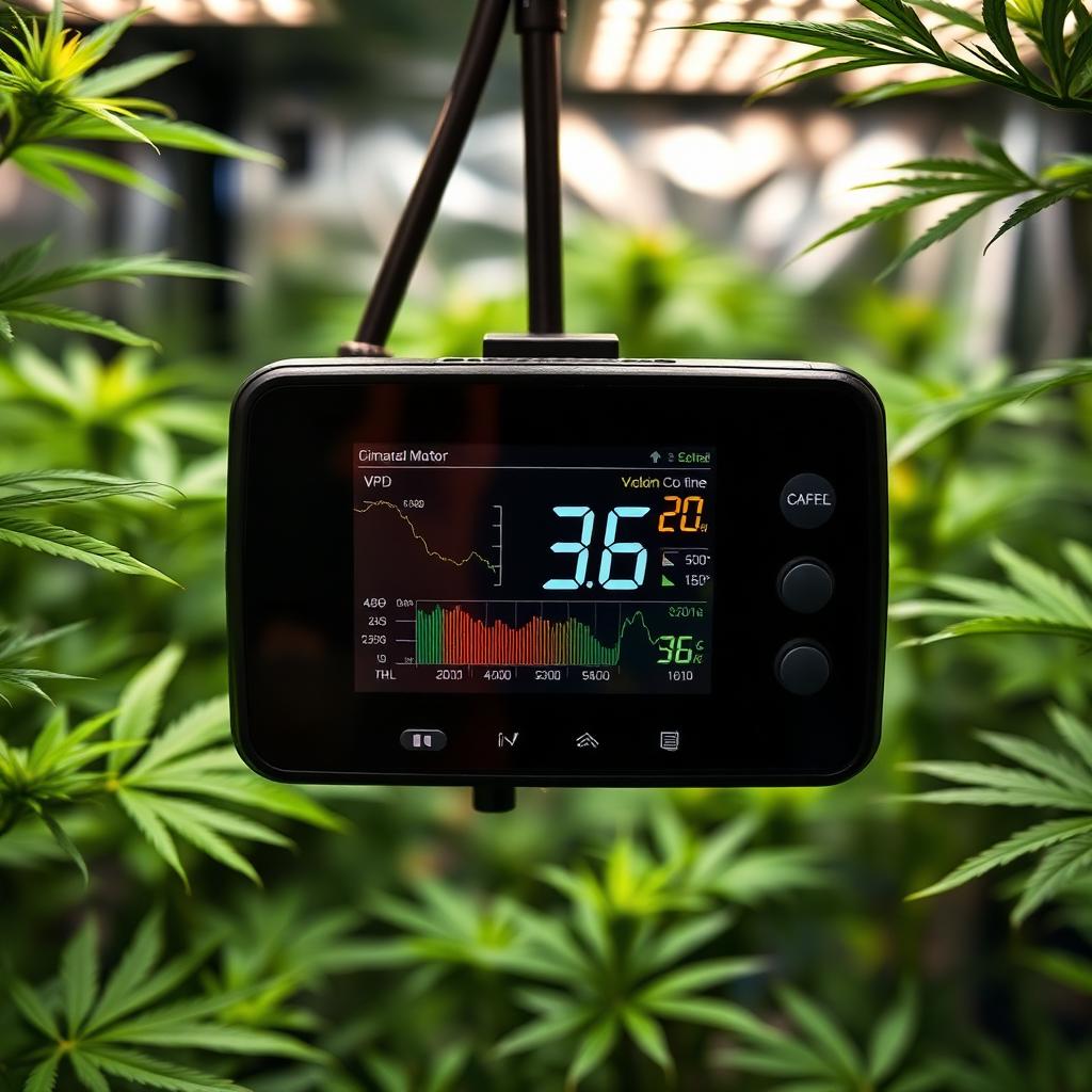 All-in-one indoor climate monitor showing temperature humidity VPD readings