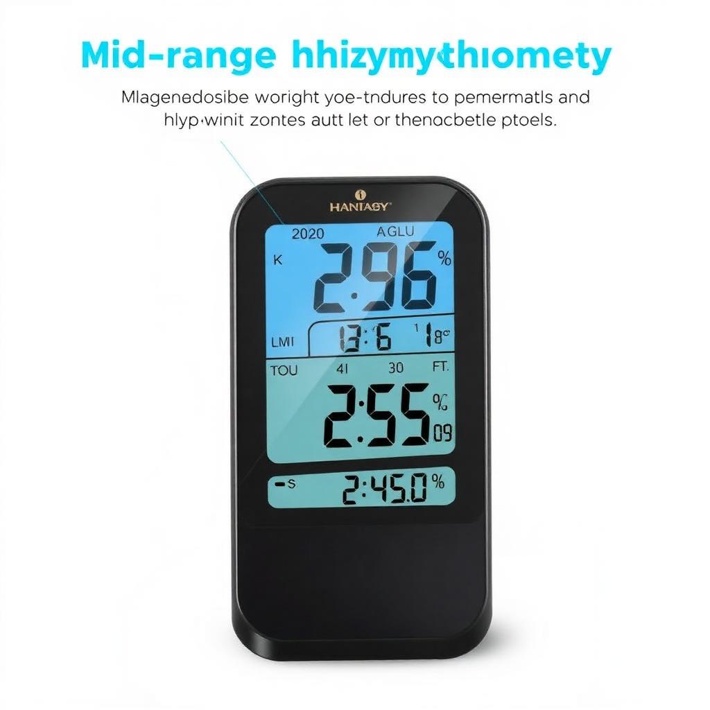 Intermediate dual-probe thermo-hygrometer with large backlit display