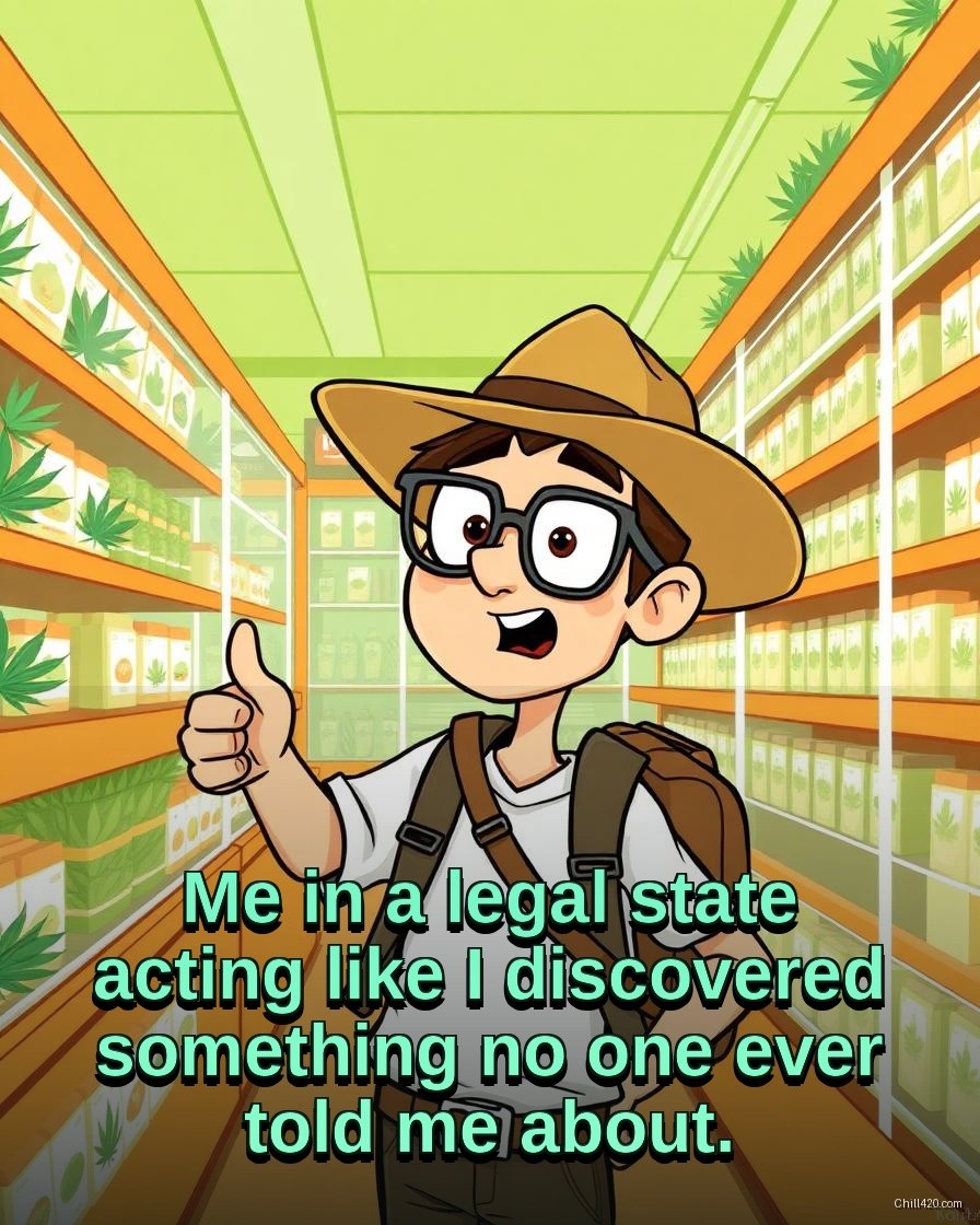 Wide-eyed tourist 'discovering' a legal U.S. dispensary